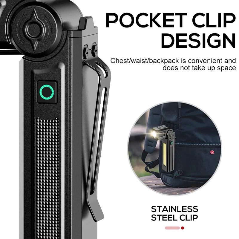 ZHIYU COB LED Work Light – USB Rechargeable L-Shape Flashlight