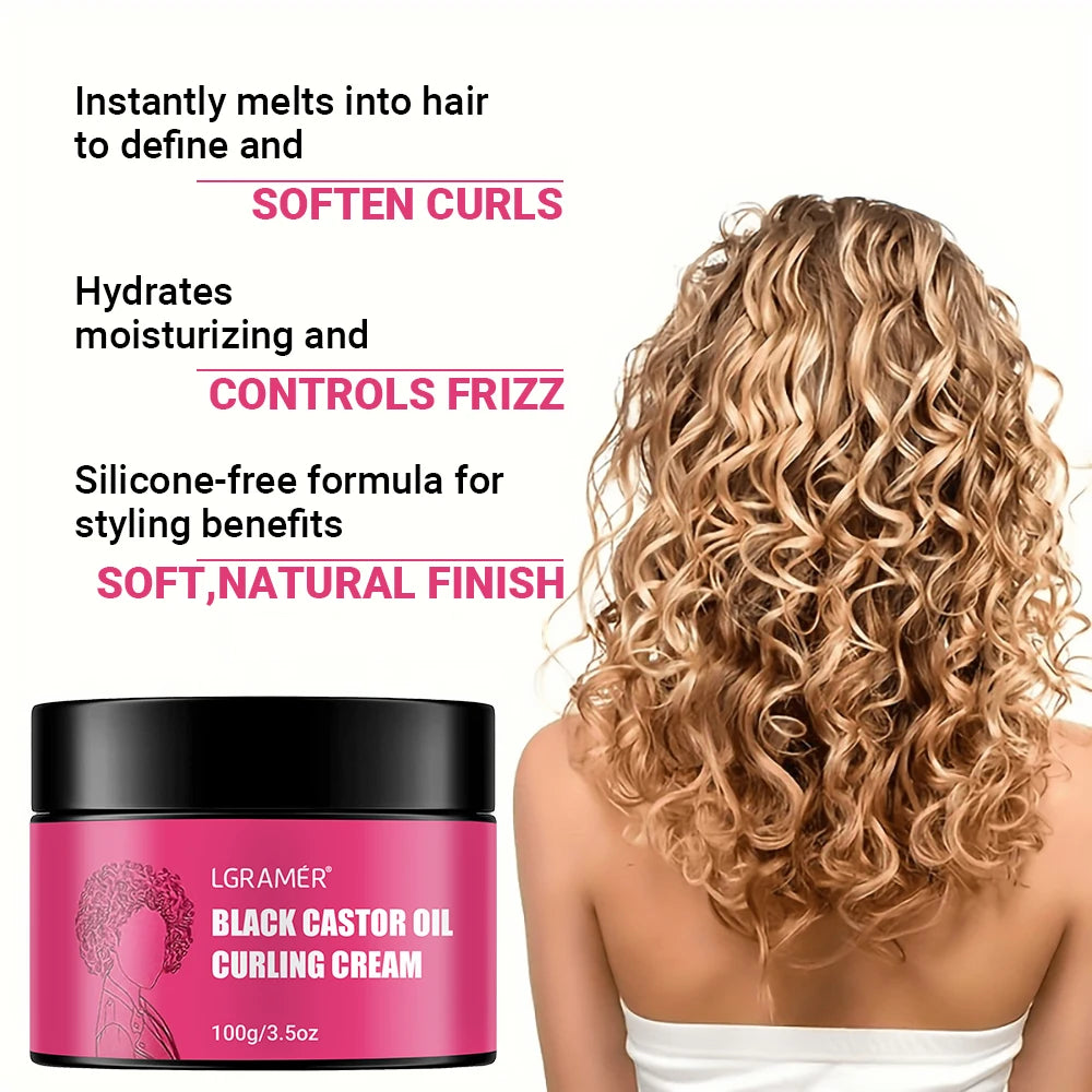 LGRAMÉR Black Castor Oil Curl Defining Cream – Anti-Frizz Peaceful Pleasures Health and Wellness