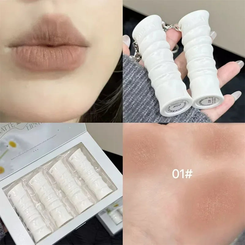 QIBEST Matte Lipstick Long Lasting Waterproof Lip Stick Smudge-free Classic Highly Pigmented Velvet Finish Shiny Lip Tint Makeup Peaceful Pleasures Health and Wellness 01