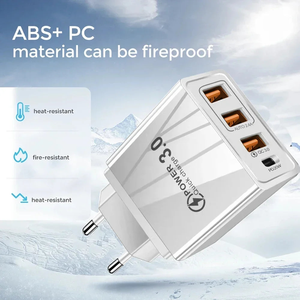 48W USB-C Fast Wall Charger QC3.0 PD | iPhone & Android
