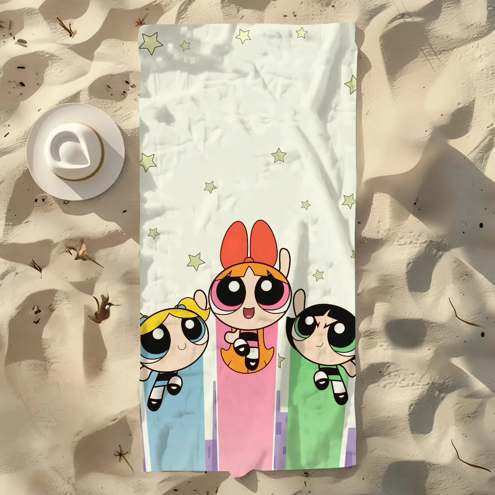 Powerpuff Girls Quick-Dry Beach Towel | Soft Cartoon Pool Towel