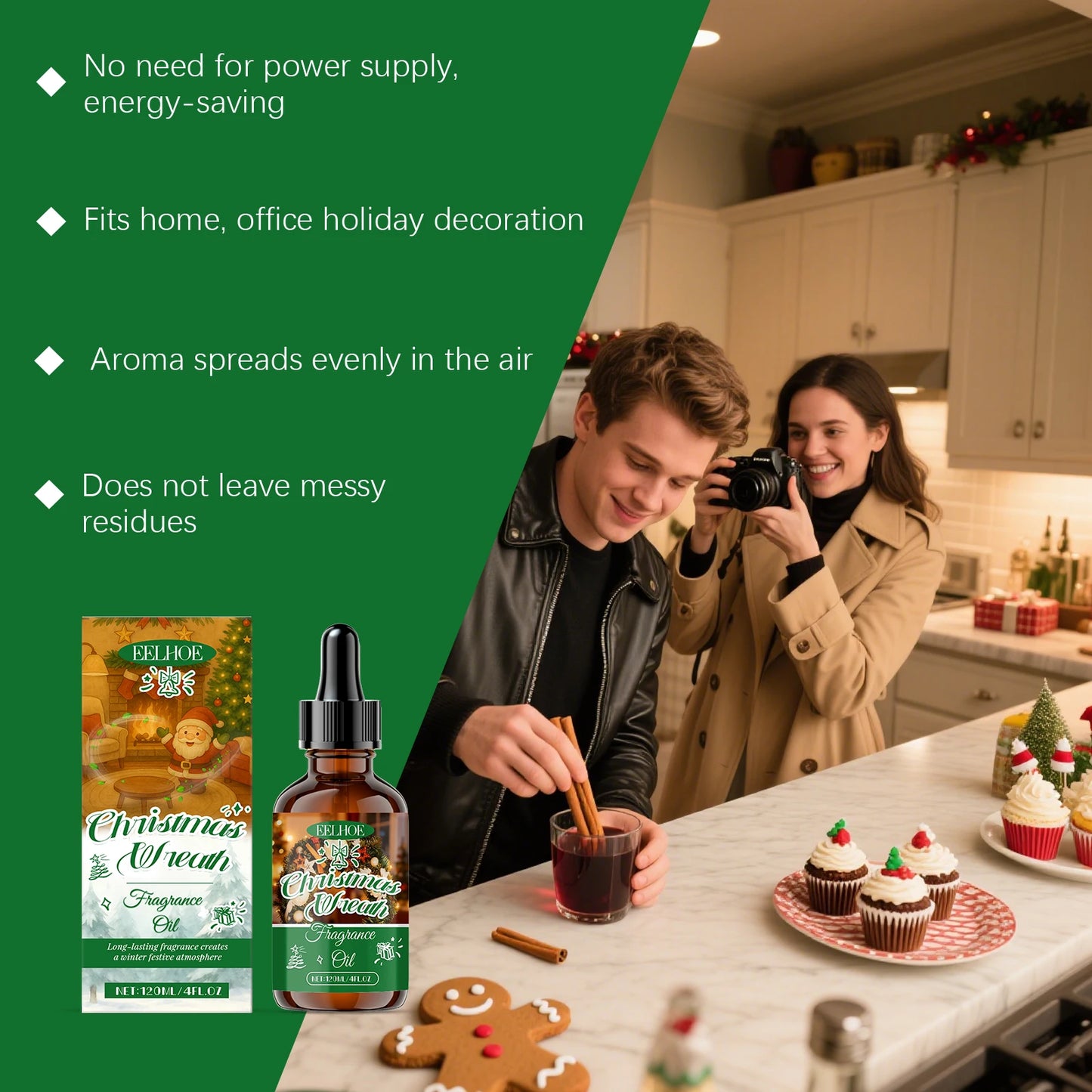 Christmas Aromatherapy Essential Oil 120ml – Holiday Diffuser
