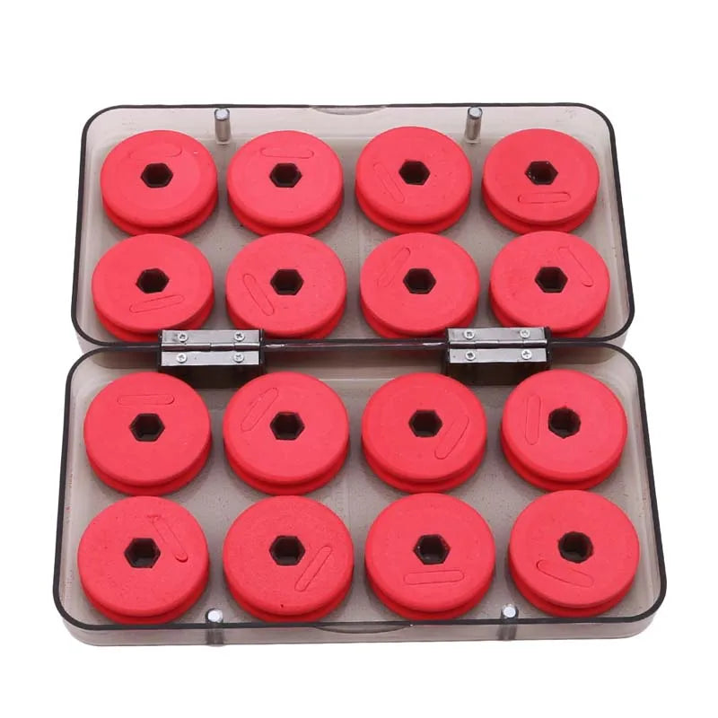 Fishing Line Spool Storage Box 8/16 Slots Clear Fishing Line Organizer Case with Foam Inserts Fishing Tackle Accessories Peaceful Pleasures Health and Wellness 16pcs