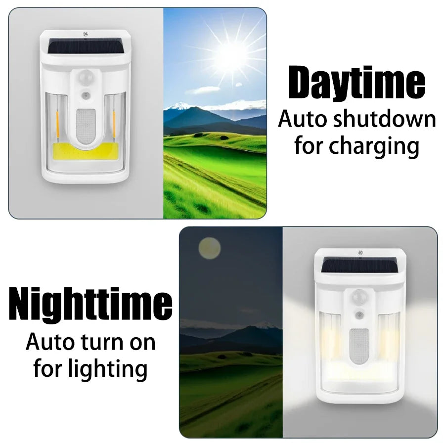 Solar Outdoor Wall Light PIR Sensor | 18650 Battery Night Lamp