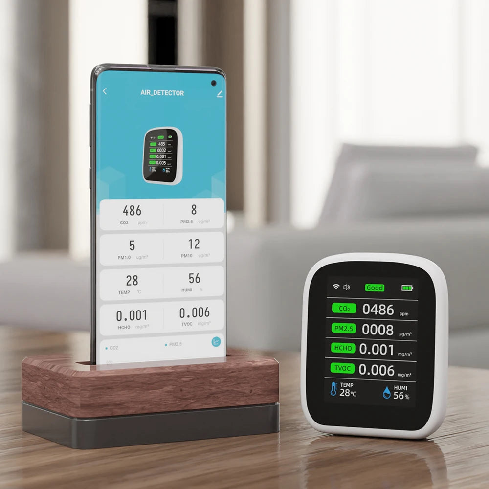 Portable LCD Air Meter 1 8 in1 Wifi PM1 0 PM2 5 PM10 CO2 TVOC HCHO