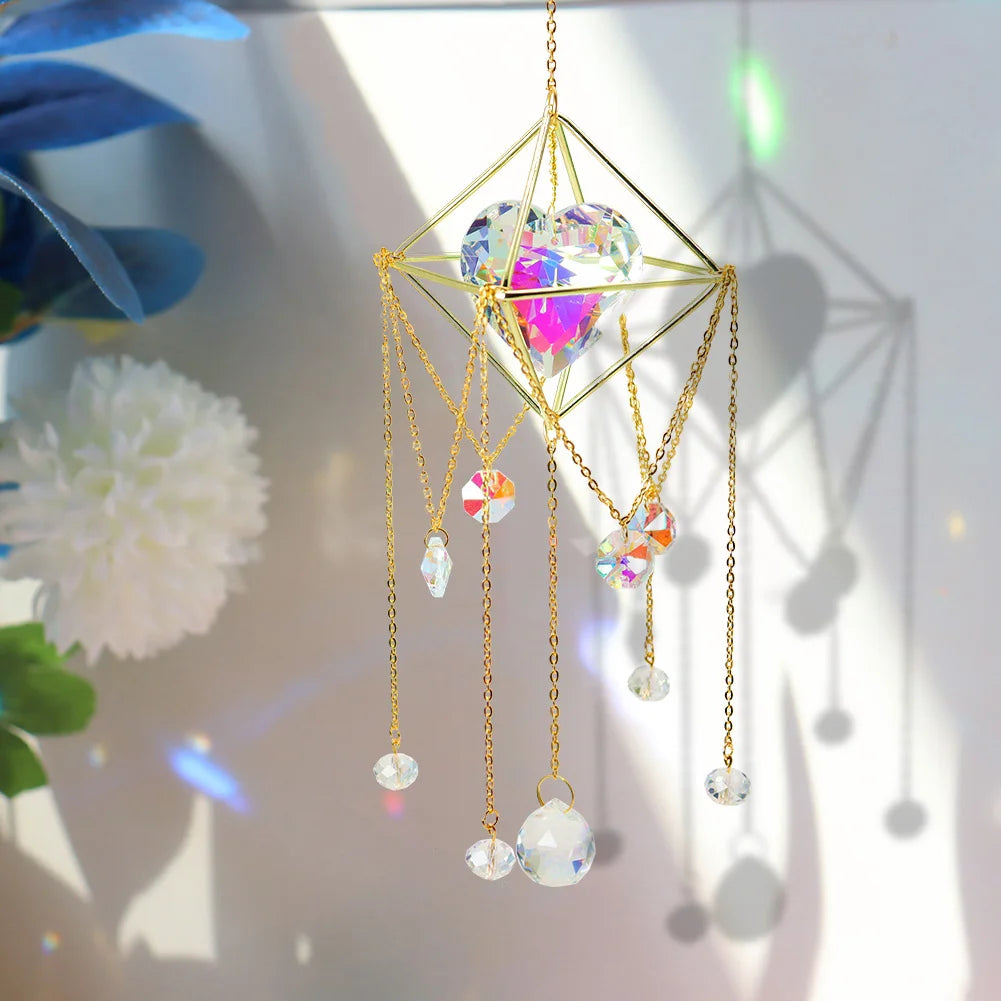Crystal Wind Chime Sun Catcher – Butterfly Star Moon Prism Peaceful Pleasures Health and Wellness