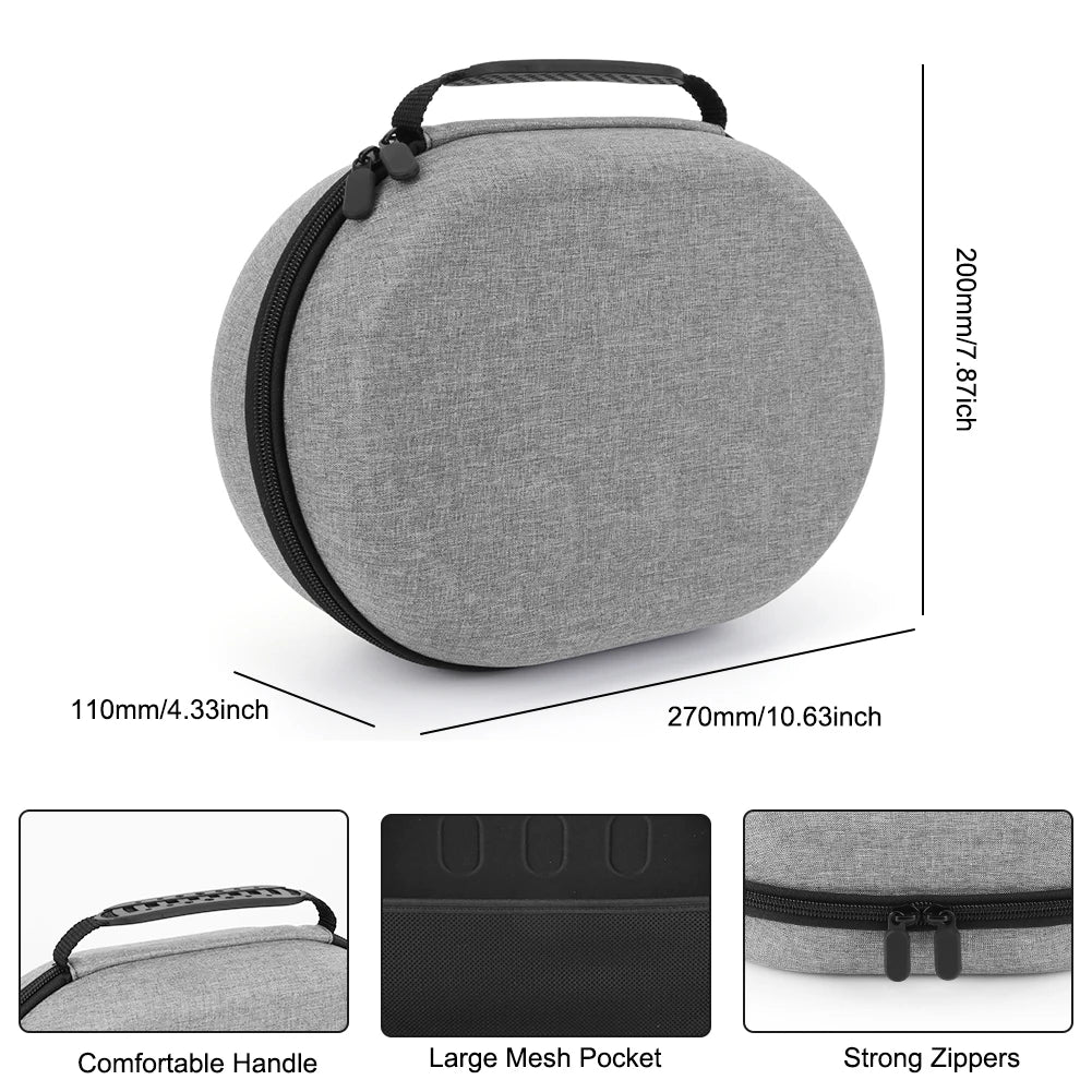 For Meta Quest 3 VR Glasses Storage Bag EVA Hard Shell Travel Carrying Case With Shoulder Strap for Meta Quest 3 VR Accessories Peaceful Pleasures Health and Wellness Grey No Strap 1