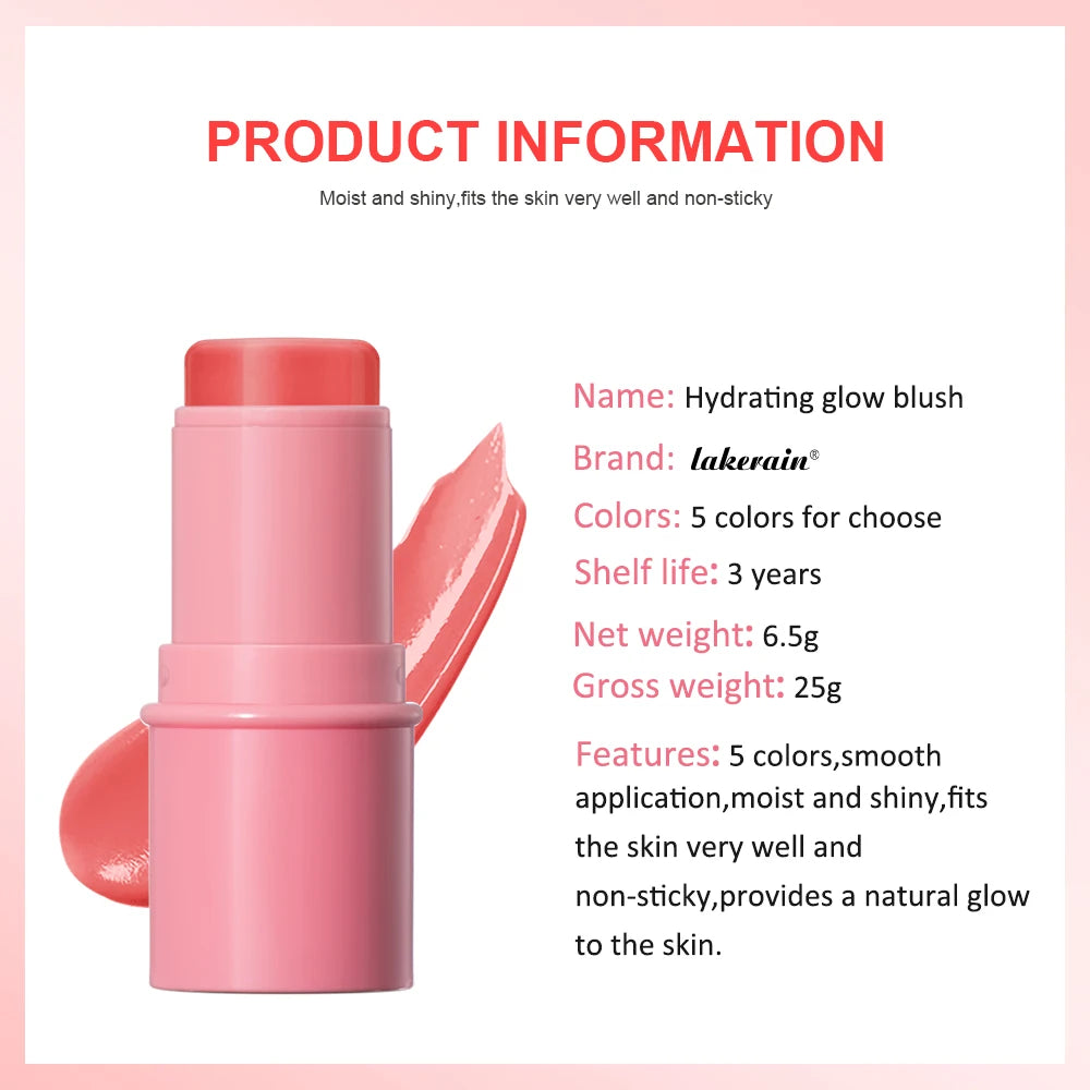 Cooling Water Jelly Blush Face Aqua Glow Pink Vital Girl Moisturizing Blush Natural Long Lasting Blush Stick Makeup For Women Peaceful Pleasures Health and Wellness