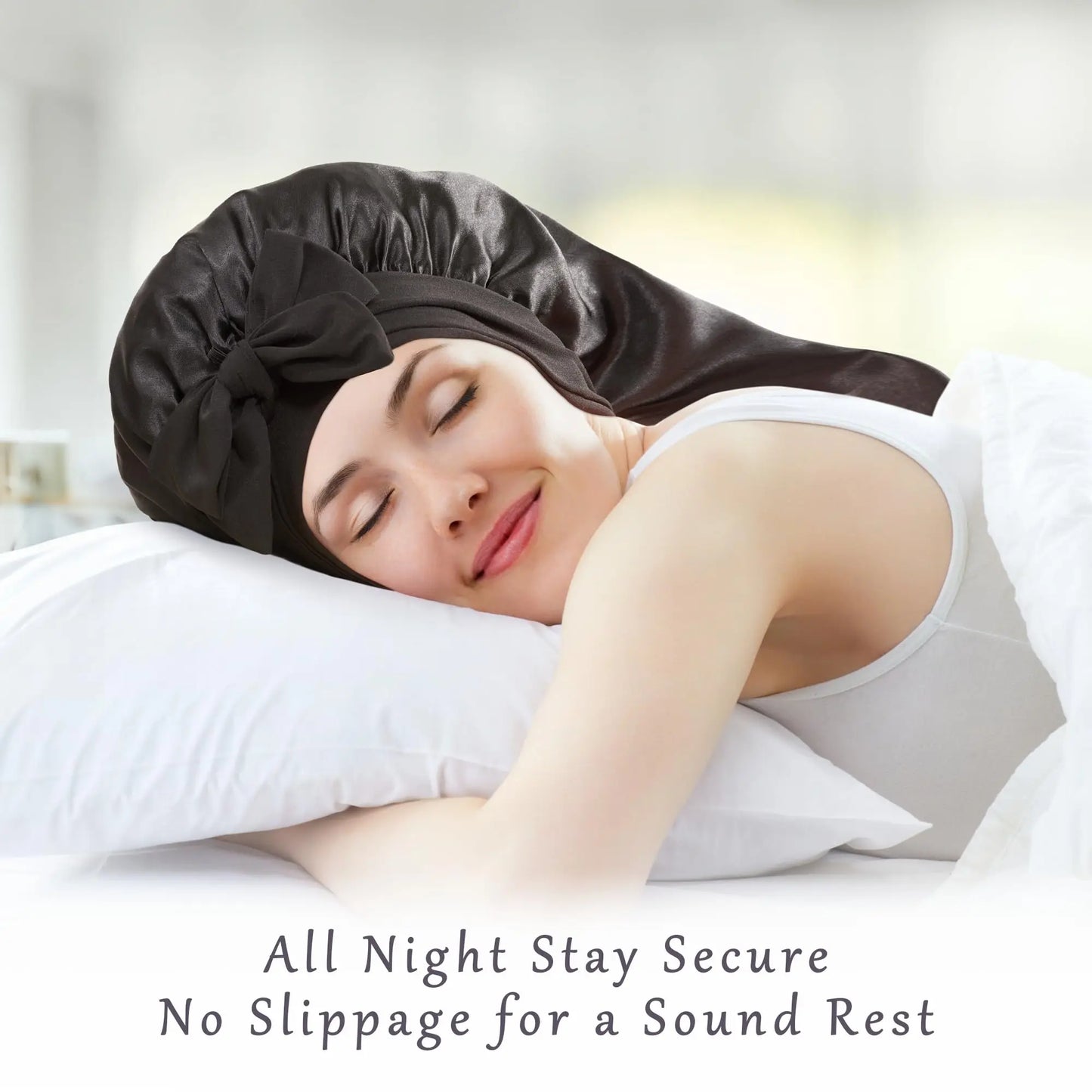 Satin Silk Sleep Bonnet for Women – Curly & Braided Hair Cap