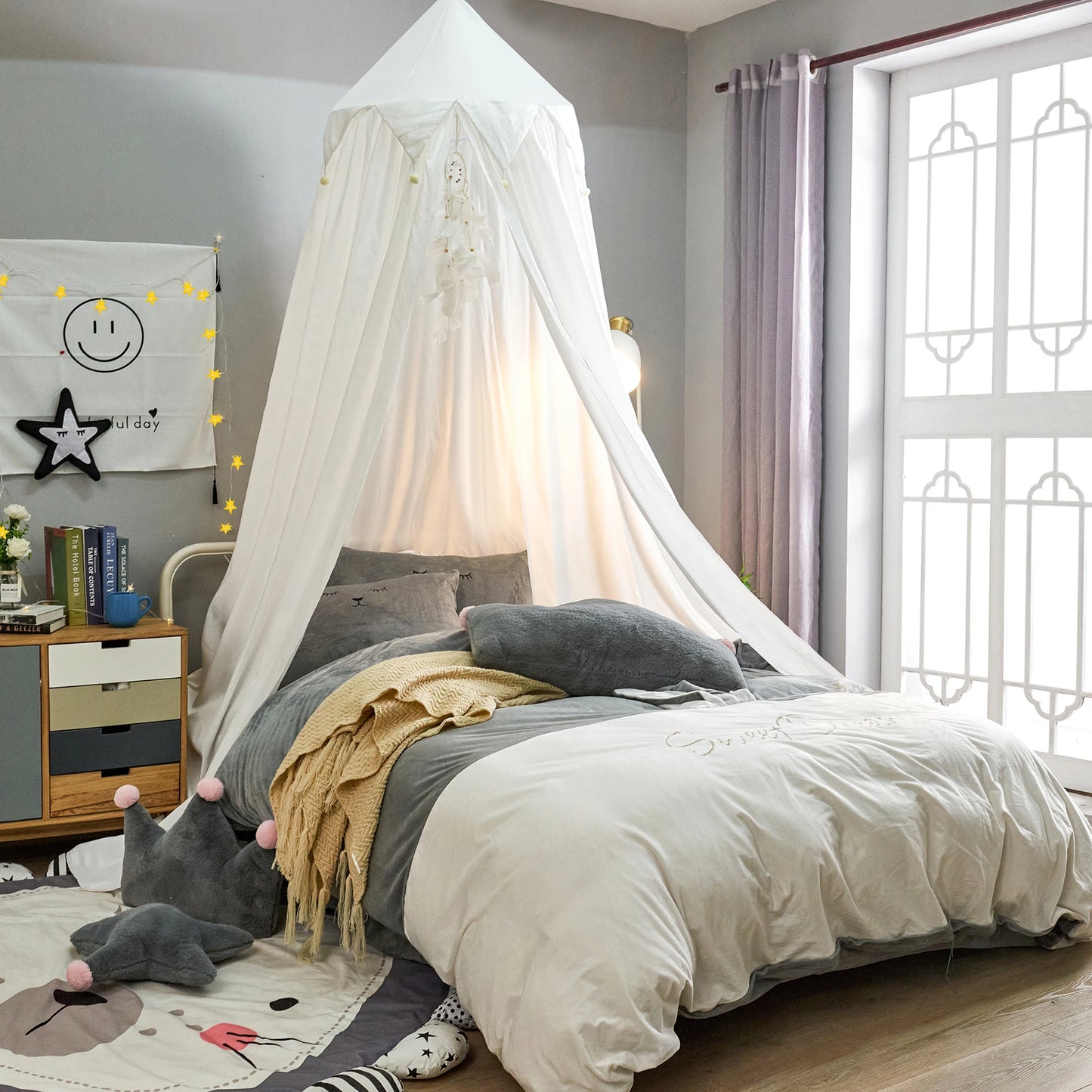Battilo Kids Bed Canopy Round Dome Mosquito Net Play Tent