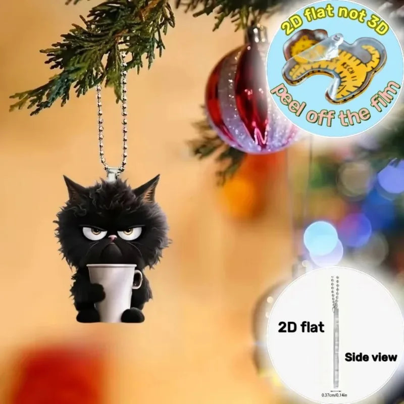 1pc Funny Black Cat Key Chain Multifunction Charm Cute Cartoon Kitten Pendant Car & Holiday Party Gifts Decorations Peaceful Pleasures Health and Wellness