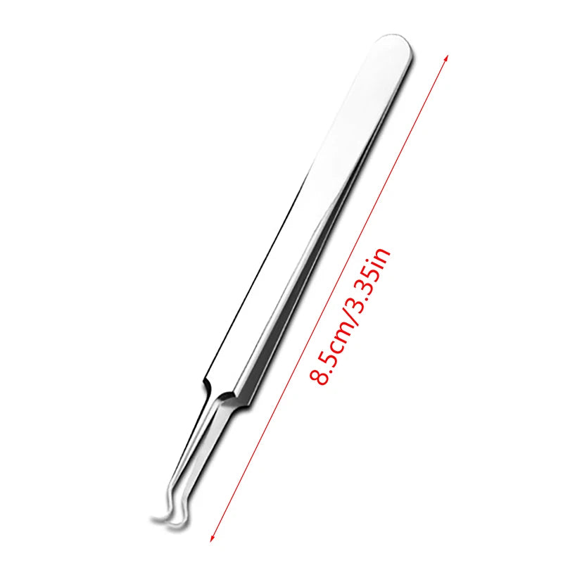 1pc 8CM Cell Pimples Blackhead Clip Tweezers Beauty Salon Special Scraping Closing Artifact Needle Tool Peaceful Pleasures Health and Wellness 8.5CMbending