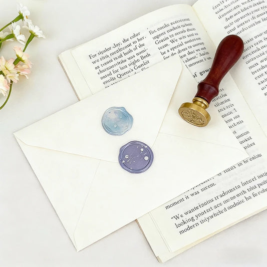 1 Sheet Ins Style DIY Imitation Fire Paint Seal Sticker Transparent Artistic and Beautiful Envelope Sealing Sticker Peaceful Pleasures Health and Wellness