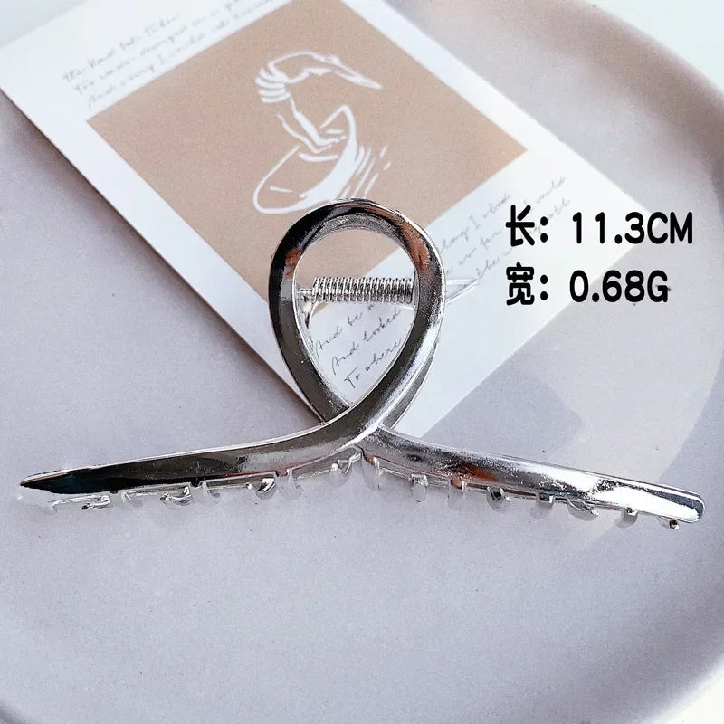 2-Pack Metal Geometric Hollow Hair Claw Clips & Barrettes Hair Claw Clips Peaceful Pleasures Health and Wellness Q