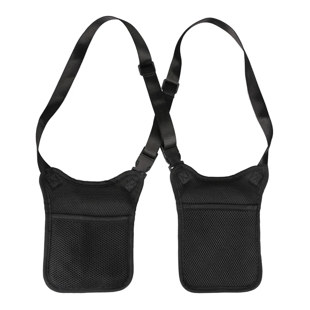 Anti-Thief Underarm Double Shoulder Wallet Bag Hidden Holster Belt Security Concealed Pack Backpack For Man/Male Peaceful Pleasures Health and Wellness black B