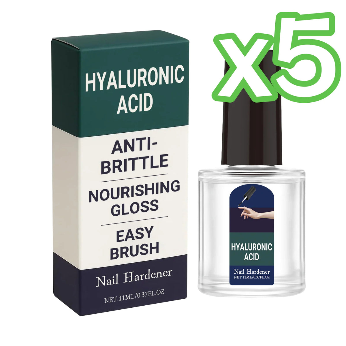 Plant-Based Nail Hardener Repair Nails Gloss Help Enhance Growth Nails Strengthener Protect Hand Foot Thin Nail Treatment Drops Peaceful Pleasures Health and Wellness 11ml Boxed x 5pcs