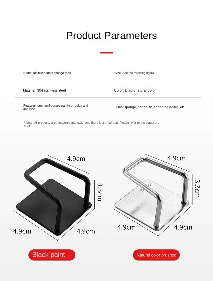 Stainless Steel No-Drill Sponge Holder & Sink Organizer