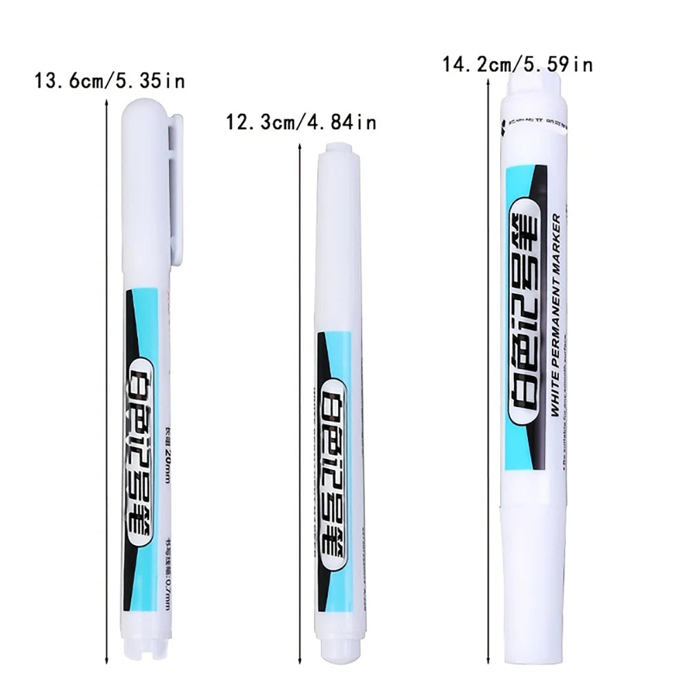 5 6 White Marker Graffiti Pen Waterproof Gel Tire Notebook Glass Paint