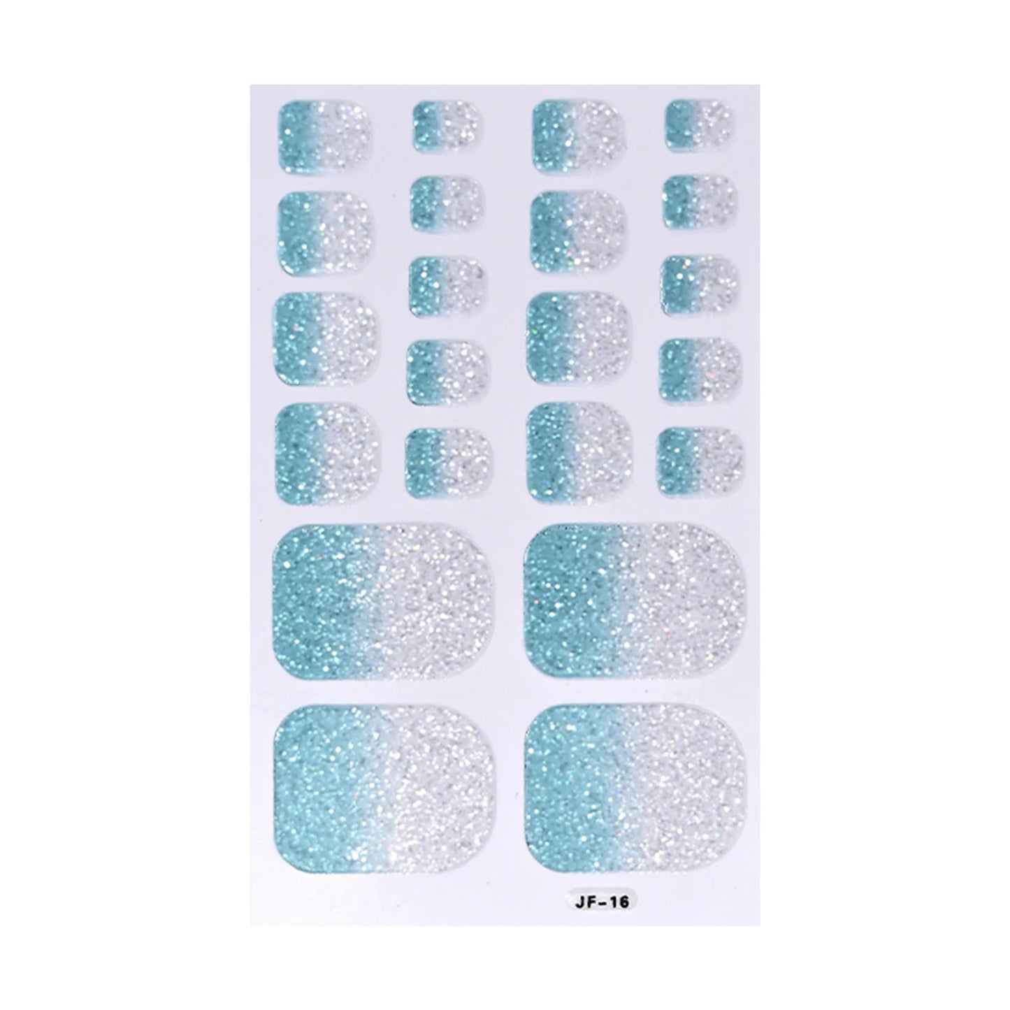 Gradient Glitter Toe Nail Stickers – Full Cover DIY Nail Art