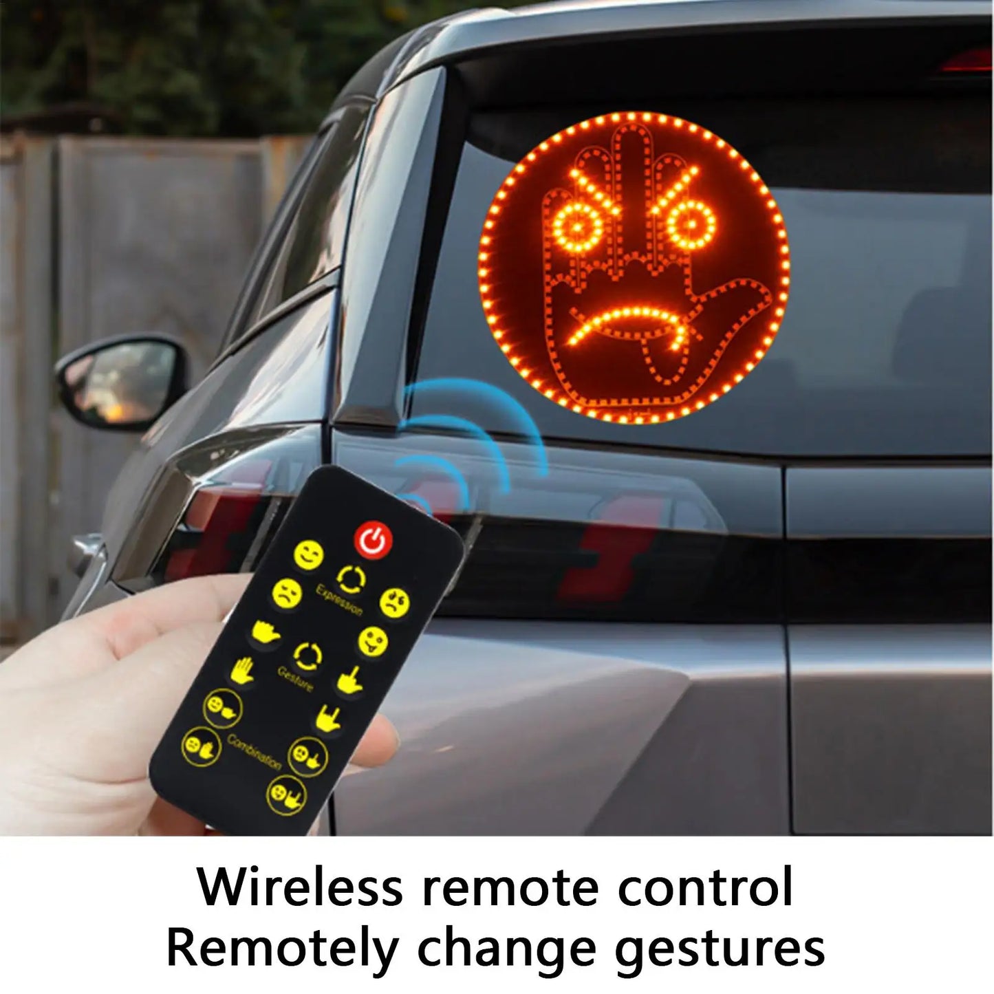 Car Hand Gesture LED Warning Light | Rear Windshield Signal Lamp