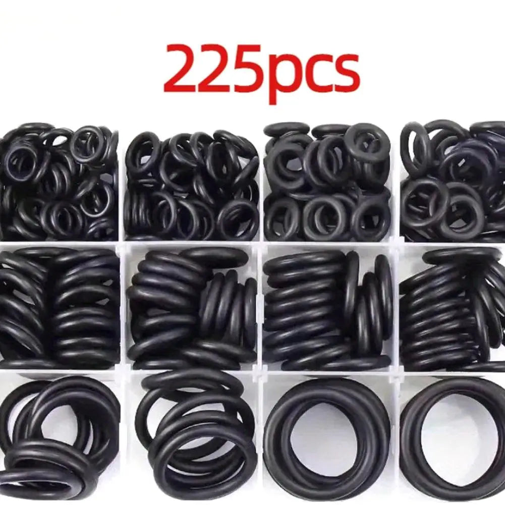 225-Piece Rubber O-Ring Assortment Kit – Plumbing & Automotive