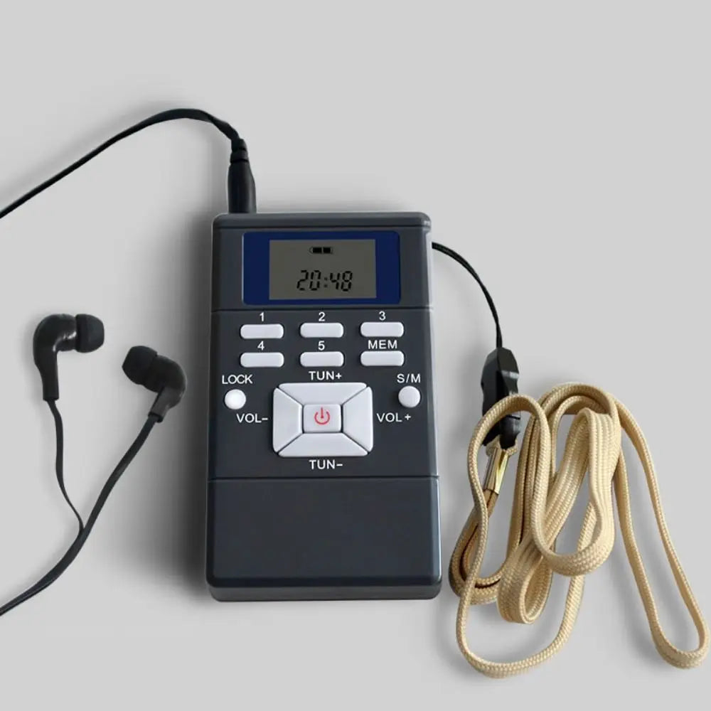 Mini Portable FM Radio LCD Display Built-In Speaker & Presets