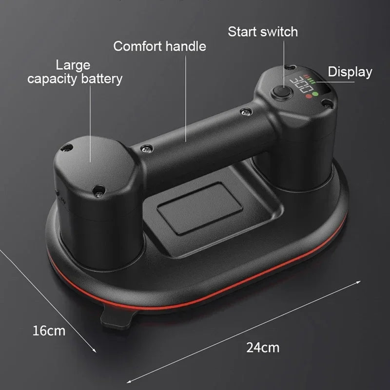 Intelligent Display Industrial Grade Electric Vacuum Suction Cup 300KG Load Heavy Duty Granite Tile Glass Lifter 4000mAh Battery Peaceful Pleasures Health and Wellness