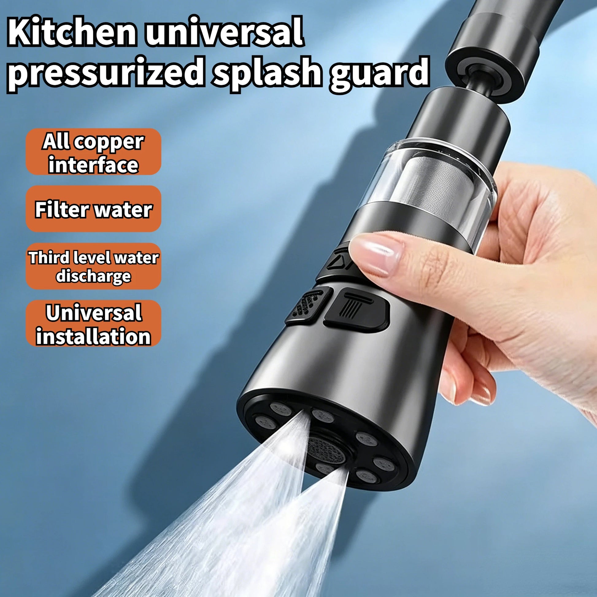 Kitchen Faucet Extender With Filter Function Universal 720° Rotate Aerator Splash Filter Washbasin Faucet Bubbler Nozzle Aerator Peaceful Pleasures Health and Wellness
