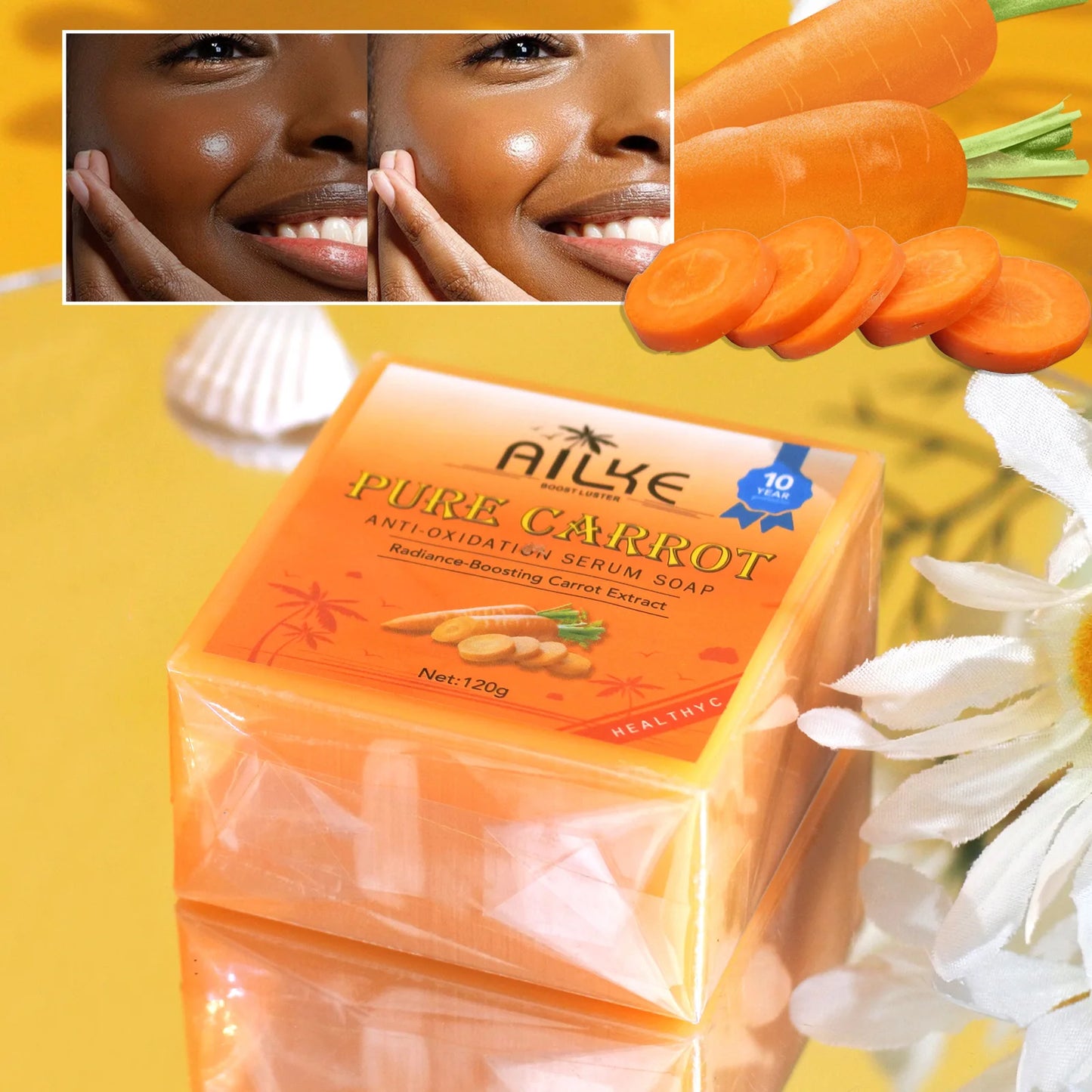 AILKE Carrot Vitamin C Brightening Soap Bar – Face & Body