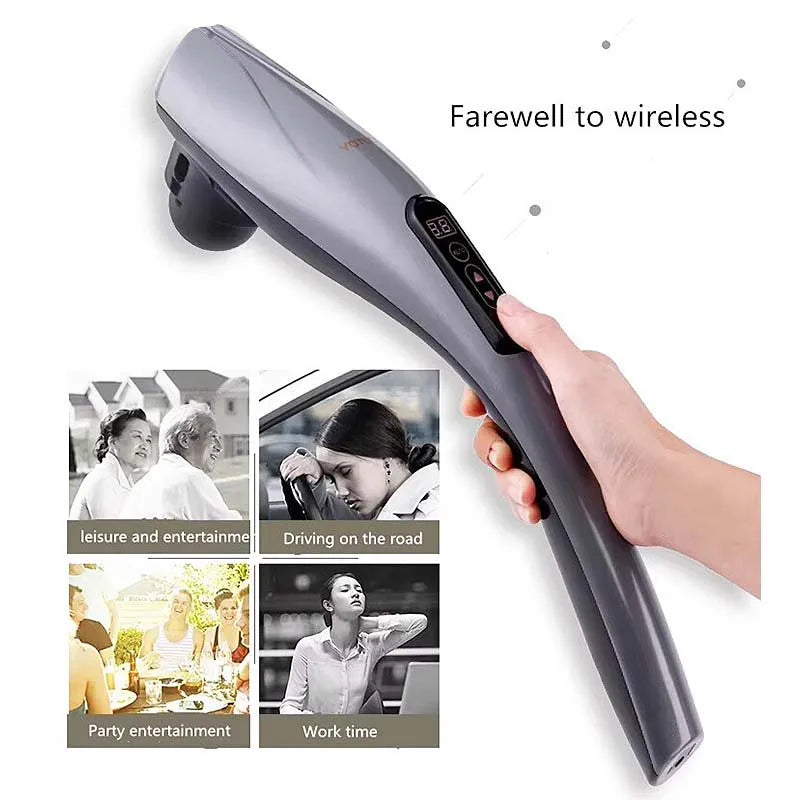 6 in 1 Electric Neck Massage Hammer Massage Back Relax Multifunction Cervical Vertebra Roller Massage Stick Peaceful Pleasures Health and Wellness