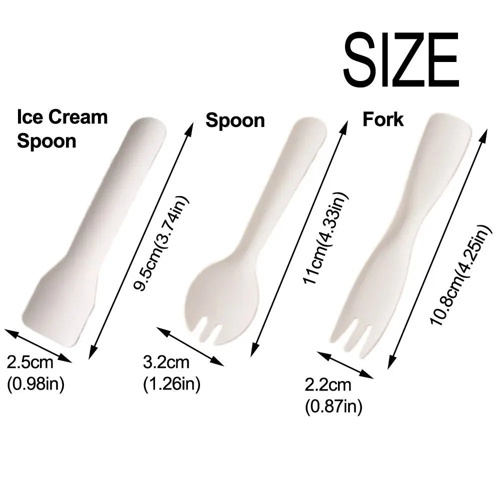100-Pack Disposable Wooden Spoons & Forks | Eco-Friendly