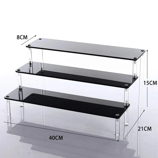 Black Acrylic Display Stand 1–5 Tier Riser for Figures & Decor Acrylic Display Stand Peaceful Pleasures Health and Wellness 1 tier 40x8