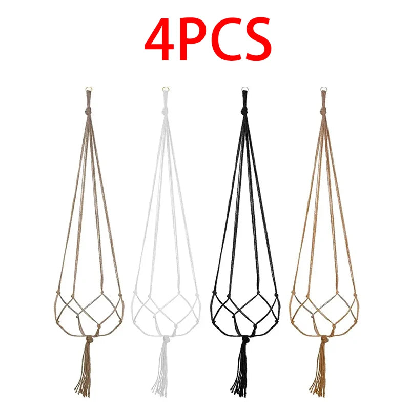 Macrame Hanging Plant Basket with Hook | Boho Planter