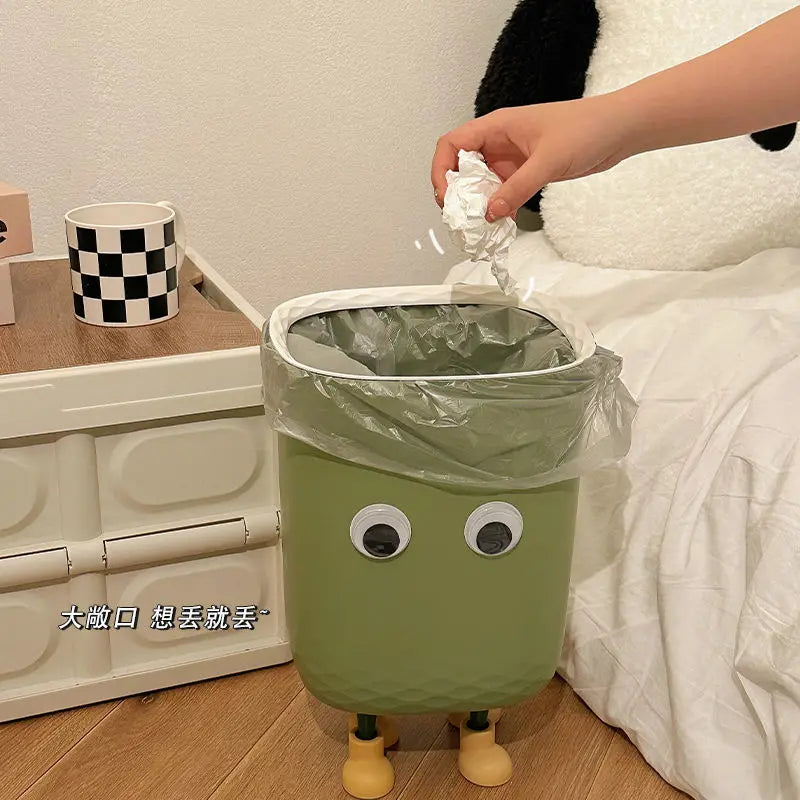 Practical Kitchen Trash Can Household Student Dormitory Large Capacity Creative Simple Cute Living Room Lidless Paper Basket New Peaceful Pleasures Health and Wellness