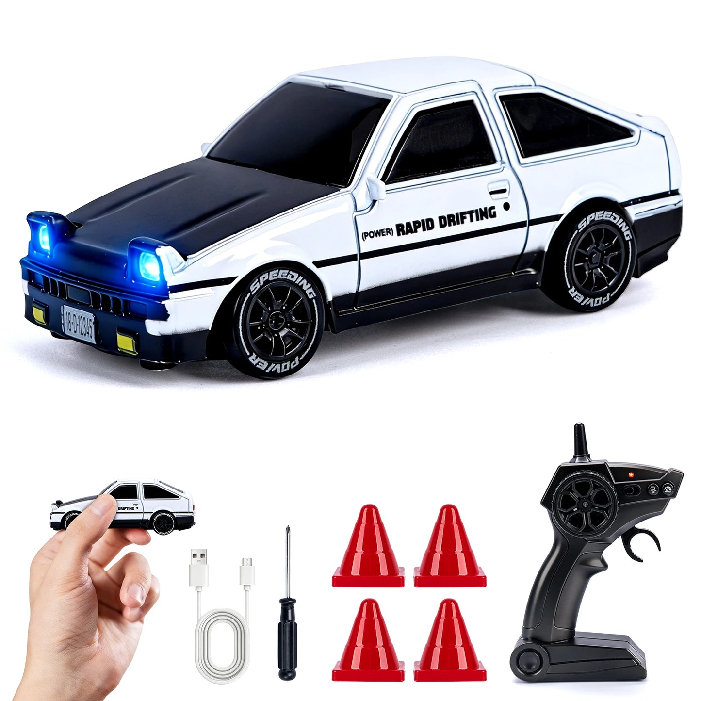 1 64 Speed Drift RC Car Mini Racing Model Light 4WD Remote Control
