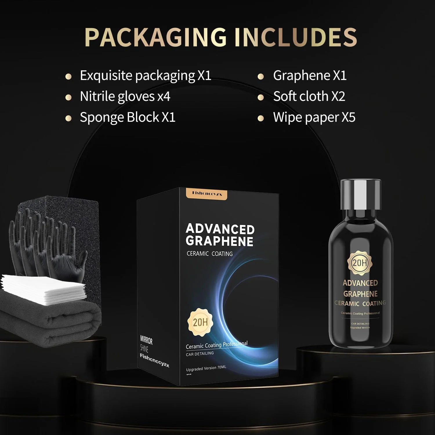 20H Advanced Graphene Ceramic Coating for Cars Ceramic Car Detailing 10+ Years of Long Lasting Protection Ultra High Gloss Peaceful Pleasures Health and Wellness