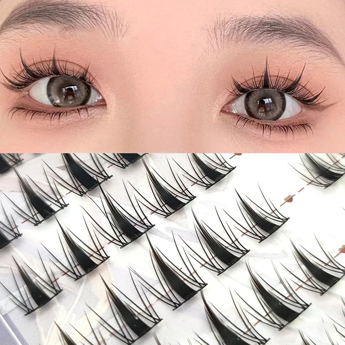 C Curl Lash Clusters 8 Rows | 9–12mm DIY False Eyelashes