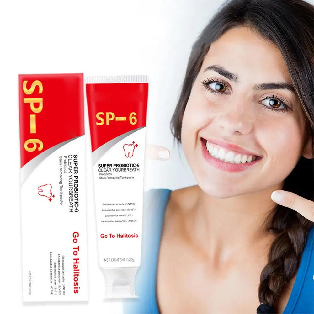 SP-6 Probiotic Whitening Toothpaste – Stain Remover & Fresh Breath