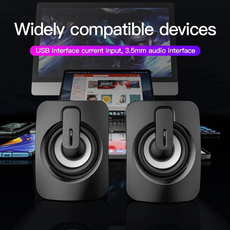 AyeBeau Wired Stereo Desktop Speakers for PC, Laptop & Notebook