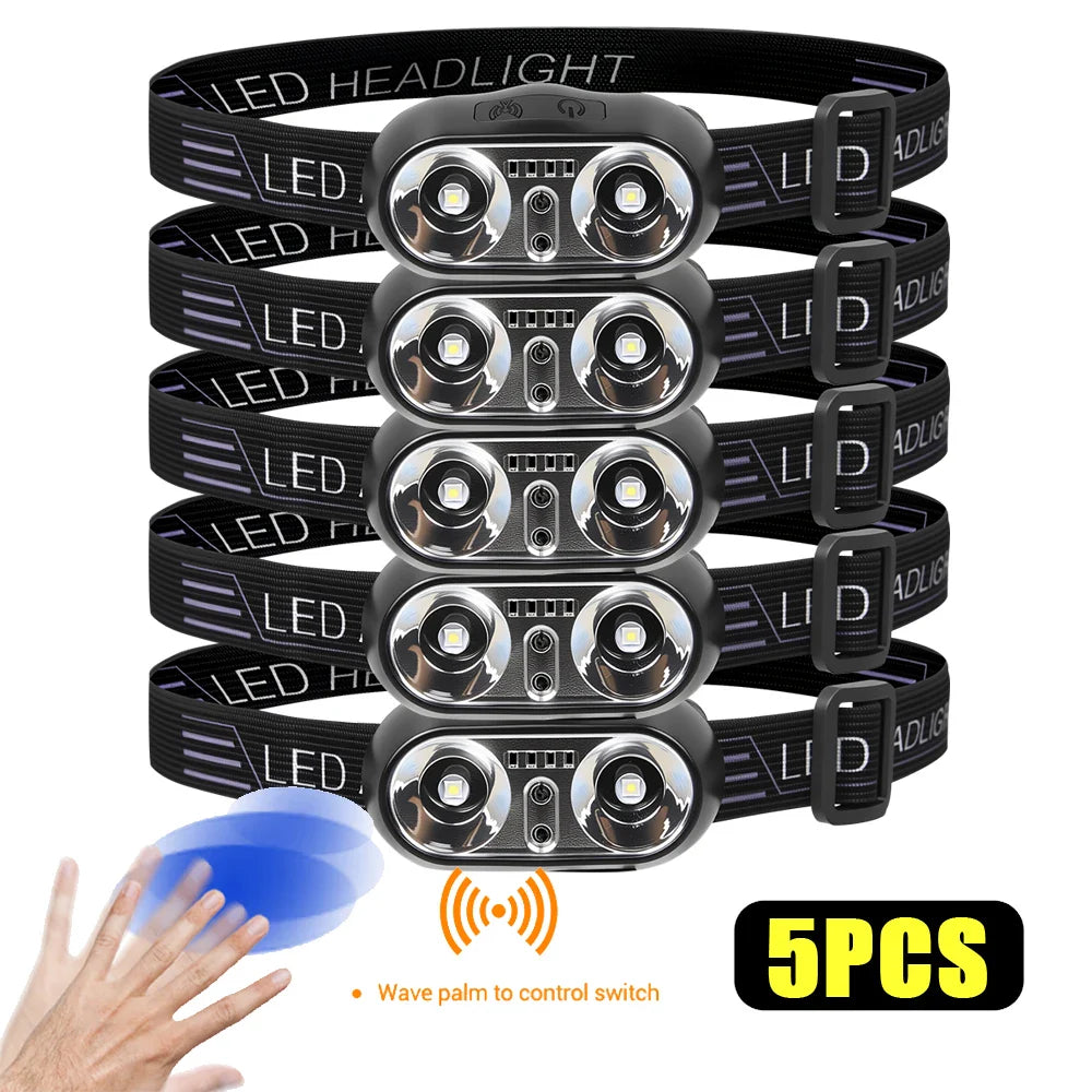 ZHIYU Mini LED Headlamp | Smart Sensor, IPX5 Waterproof, Type-C