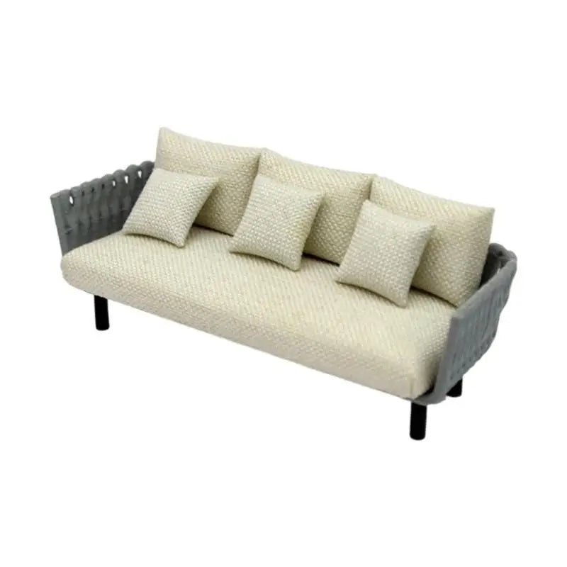 Miniature Sofa & Pillow – 1:20 1:25 1:30 Scale Dollhouse Furniture