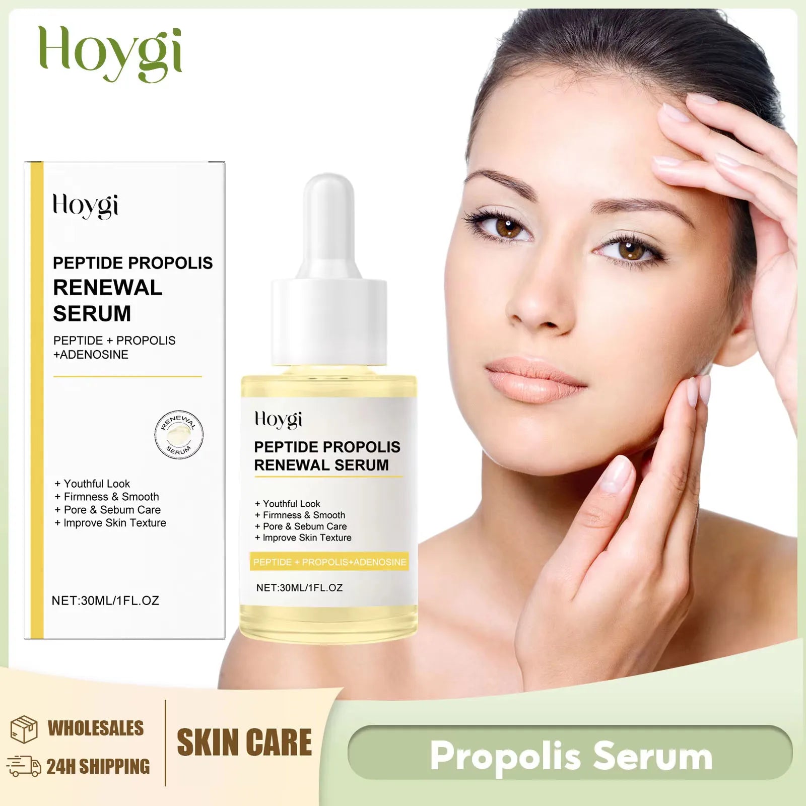 Peptide Propolis Face Serum Reduce Dryness Firming Lifting Anti Redness Renewal Smoothing Nourishing Repair Damaged Skin Essence Peaceful Pleasures Health and Wellness