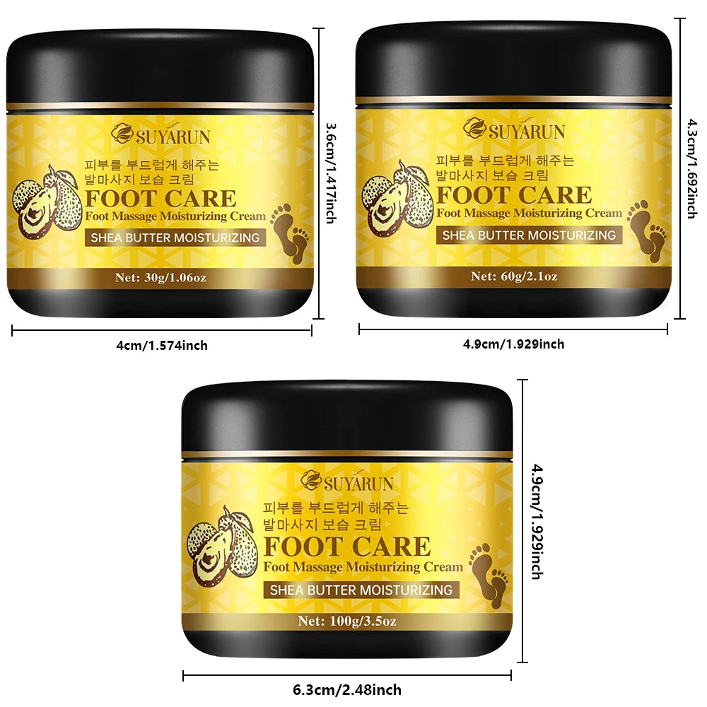 SUYARUN Oat & Witch Hazel Foot Cream - Moisturizing, Soothing, Cracked Heel Repair, Intensive Hydration for Dry Feet. Peaceful Pleasures Health and Wellness