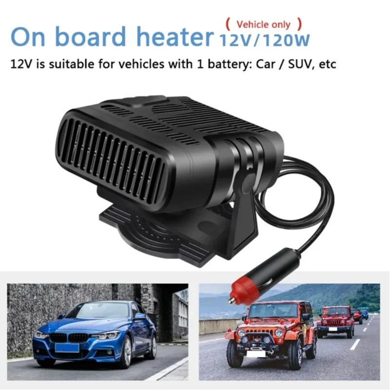 2 IN 1 Car Heater Defroster Auto Windshield Defogger With Plug in Cigarette Lighter Auto Dryer Car Accessories 12V/24V Peaceful Pleasures Health and Wellness