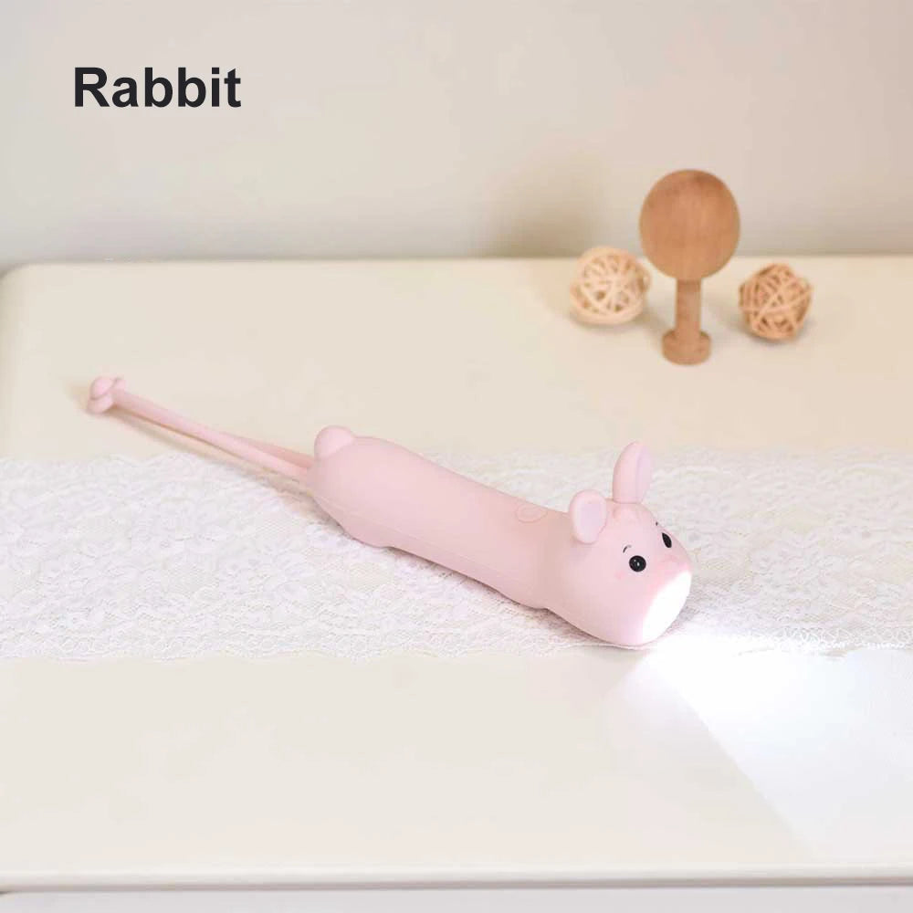 New Soft Silicone LED Flashlight USB Rechargeable Light Bear Rabbit Portable Outdoor Household Bedtime Story Torch For Children Peaceful Pleasures Health and Wellness Rabbit