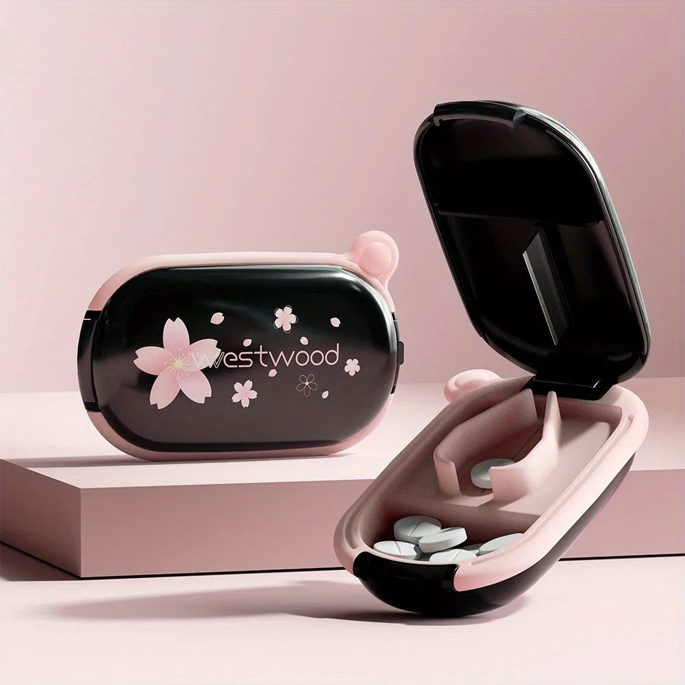 Small Pill Cutters Splitter for Small & Tiny Pills Portable Pill Crusher for Large Pills with Sharp Safe Blad Washable Pill Box Peaceful Pleasures Health and Wellness
