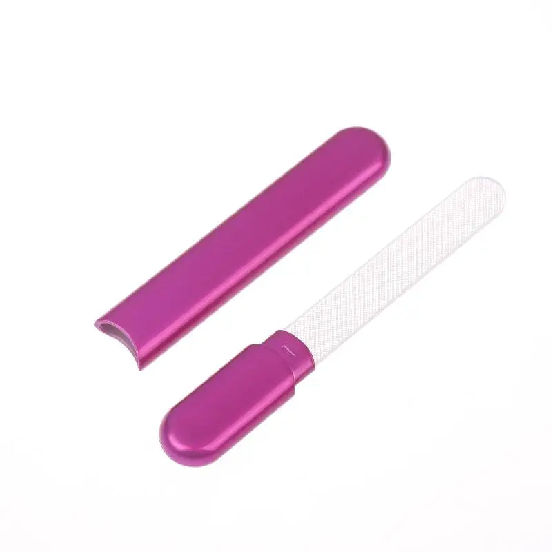 Glass Nail File With Case, Crystal Diamond Salon Best Beauty Nail Buffer For Natural And Acrylic Nail Peaceful Pleasures Health and Wellness Rose red