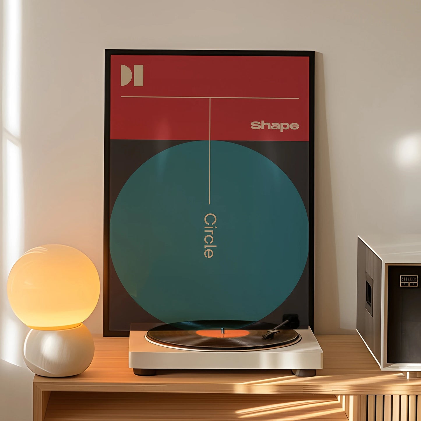 Modern Minimalist Shape & Circle Canvas Wall Art Print Poster