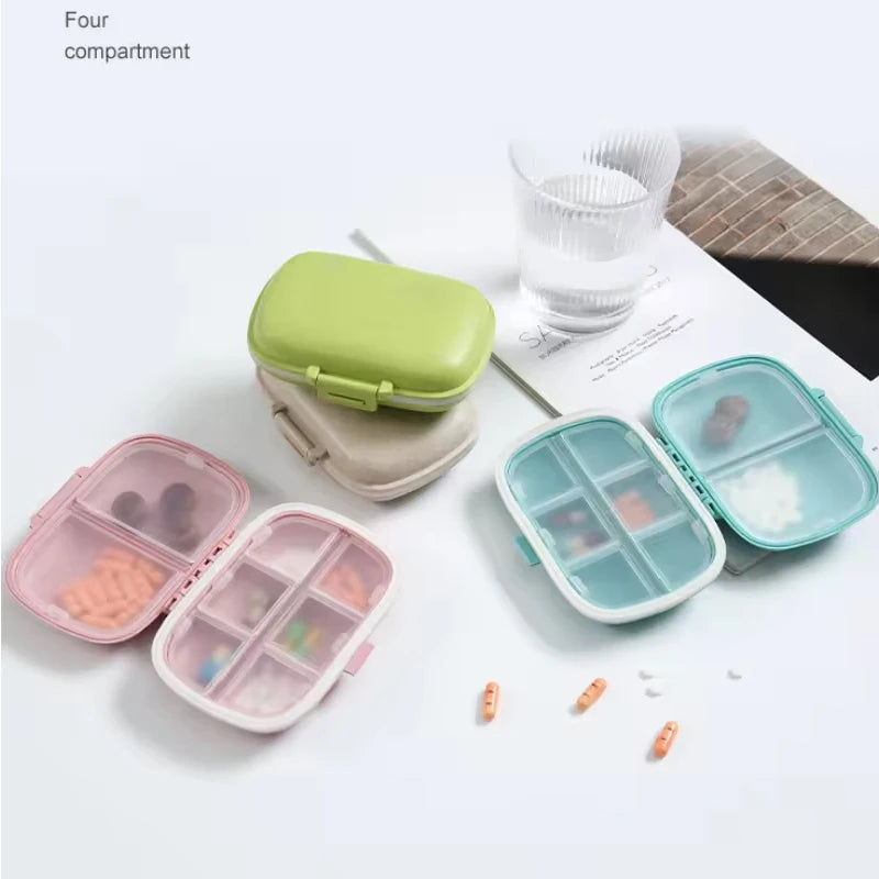 Mini Portable Pills Organizer Case 8 Grids Pill Box Tablet Storage Container Weekly Medicine Pill's Box Pill Case Drug Dispense Peaceful Pleasures Health and Wellness