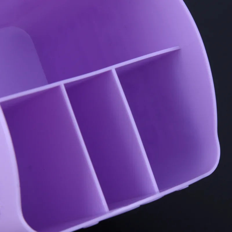 Portable Empty Plastic 4 Compartments Makeup Brush Holder, Nail Box Storage, Nail Pen Container, Random color Peaceful Pleasures Health and Wellness
